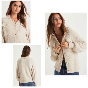 Lulus Cozy Simplicity Sweater Women's M Ivory Textured Chenille Knit NWOT